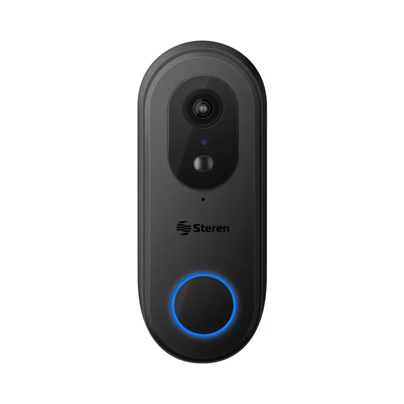 Video timbre Wi-Fi* 4 Mpx compatible con asistentes de voz y opción a conexión de corriente alterna Steren CCTV-0960