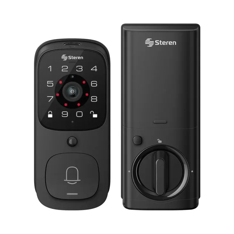 Cerradura digital Wi-Fi* de seguridad con video timbre Steren LOCK-480