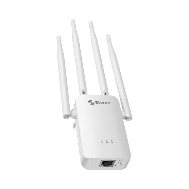 Repetidor / Router Wi-Fi 300 Mbps 2,4 GHz, hasta 30 m de cobertura Steren COM-8100