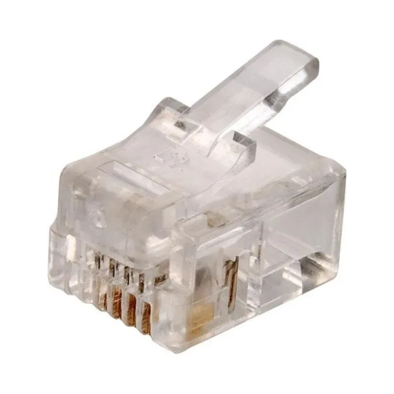 Juego de 2 plugs telefónicos modulares RJ11, de 4 contactos Steren 300-064 E02