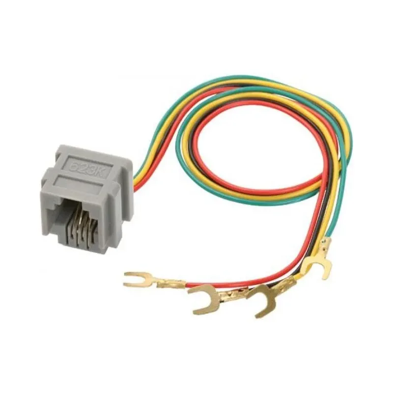 Jack RJ11 con 4 contactos y cables con terminales tipo "U" Steren 300-085