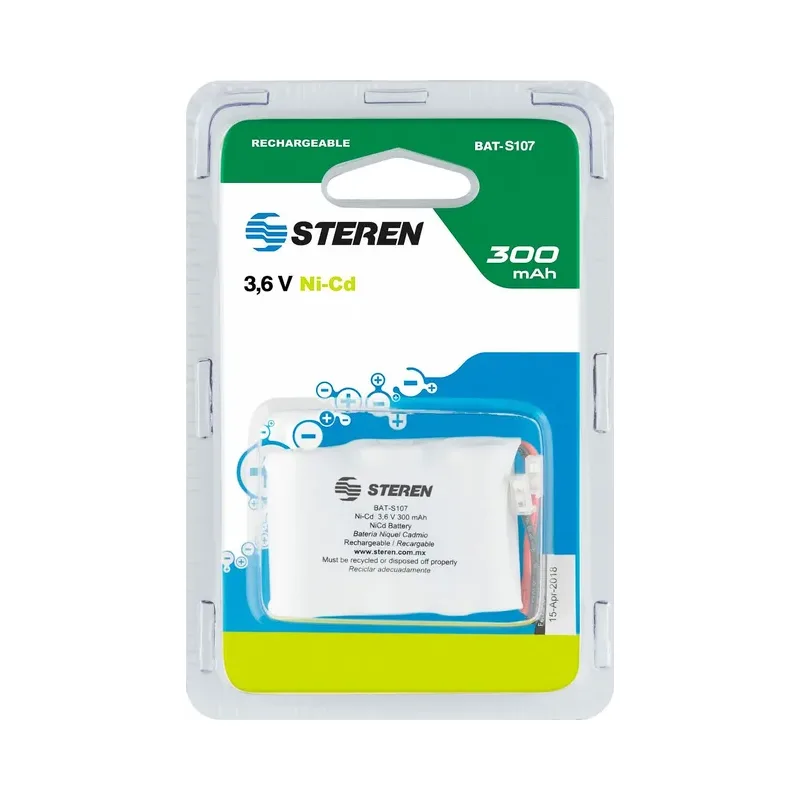 Pila telefónica recargable NiCd 3.6 V, 300 mAh Steren BAT-S107