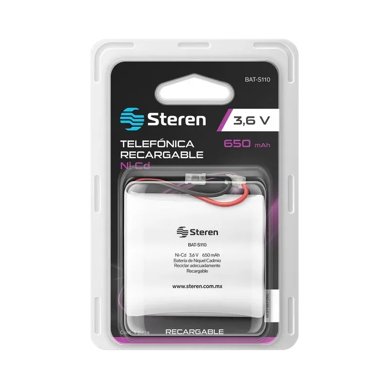 Pila telefónica recargable NiCd 3.6 V, 650 mAh Steren BAT-S110