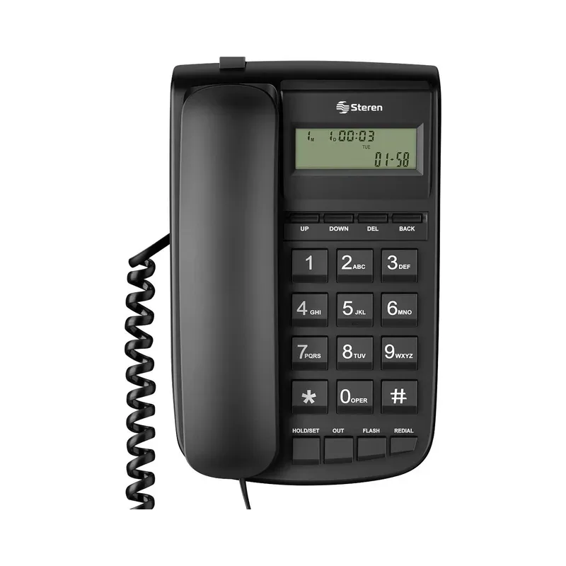 Teléfono con pantalla y teclado grande Steren TEL-225