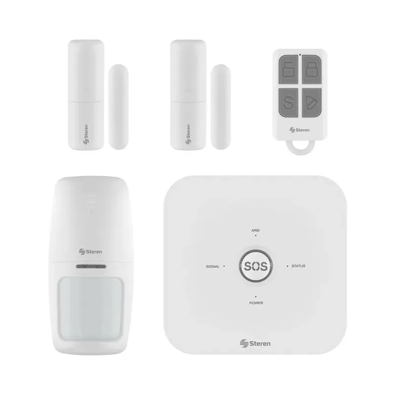 Sistema de seguridad Wi-Fi con alarma, 3 sensores y control remoto Steren SHOME-2000