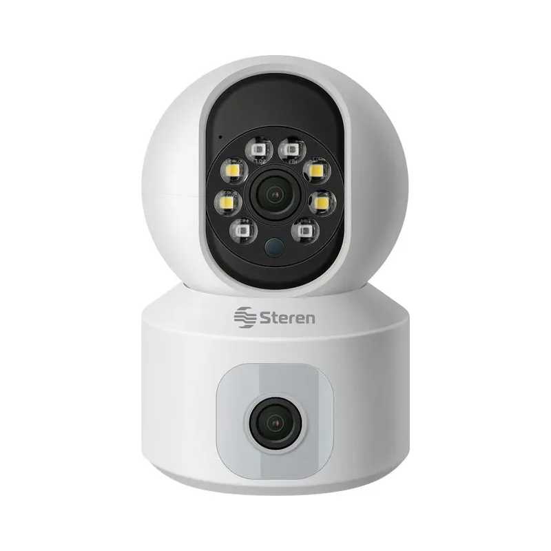 Cámara de seguridad Wi-Fi* de doble lente 2 Mpx robotizada con seguidor de movimiento Steren CCTV-222