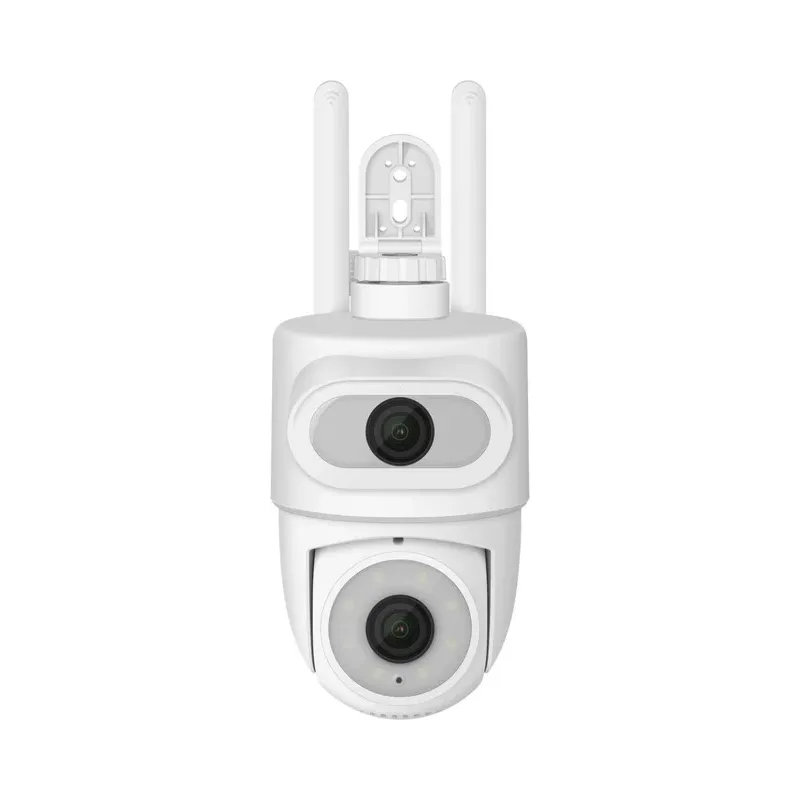 Cámara de seguridad Wi-Fi de doble lente 2 Mpx + 2 Mpx robotizada tipo domo para exterior con seguidor de movimiento, compatible con asistentes de voz Steren CCTV-632