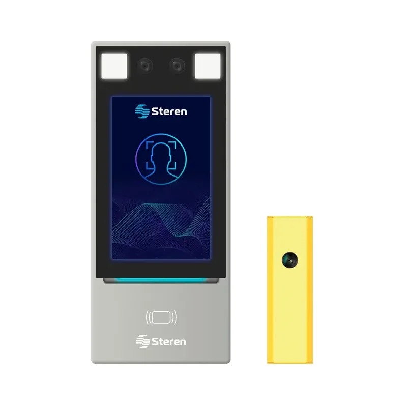 Control de acceso con medición de temperatura, reconocimiento facial, de cubrebocas y casco Steren SEG-900